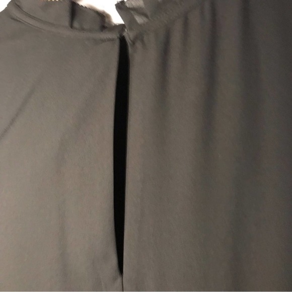 H&M Black Sleeveless  Pleated Ruffled  Neckline Dress - Picture 4 of 6